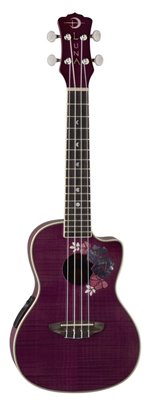 Luna Flora Series Floral Flamed Maple Concert Ukulele