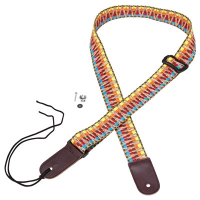 Mugig Cotton Adjustable Ukulele Strap With Leather Ends