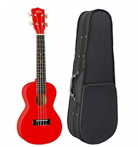 Oscar Schmidt Model OU1CRD Concert Size Ukulele (Red) with Knox Concert Ukulele Soft Case