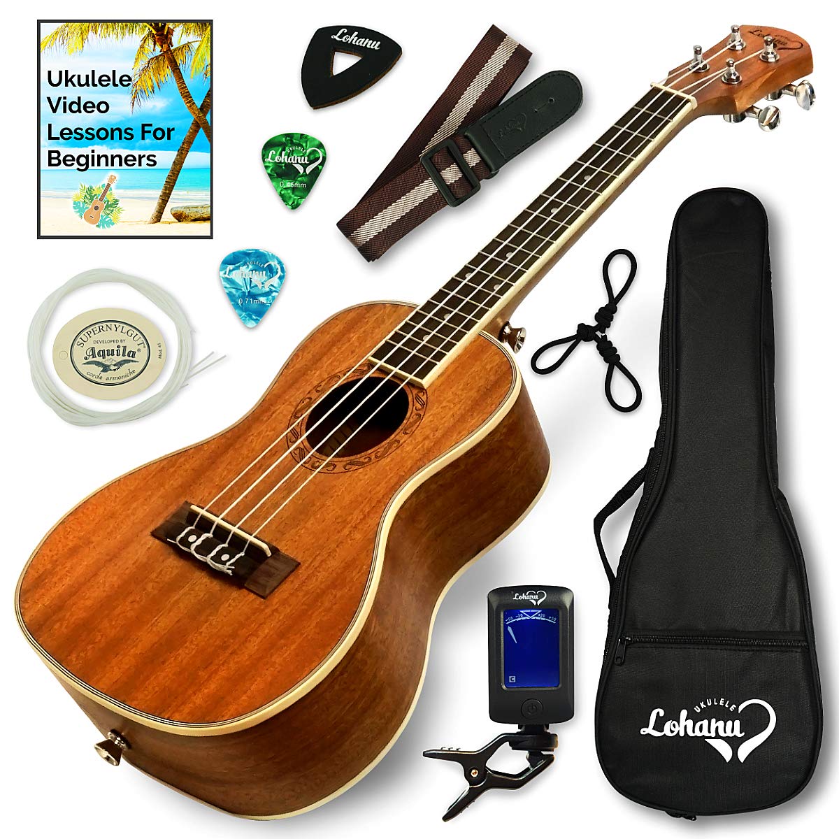 Ukulele Concert Size Bundle From Lohanu (LU-C)
